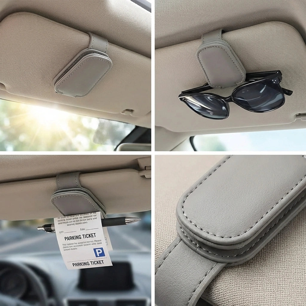 Leather Car Visor Clip