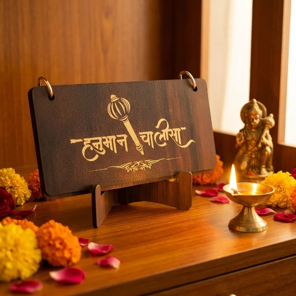 Woodan Hanuman Chalisa Decor with Stand