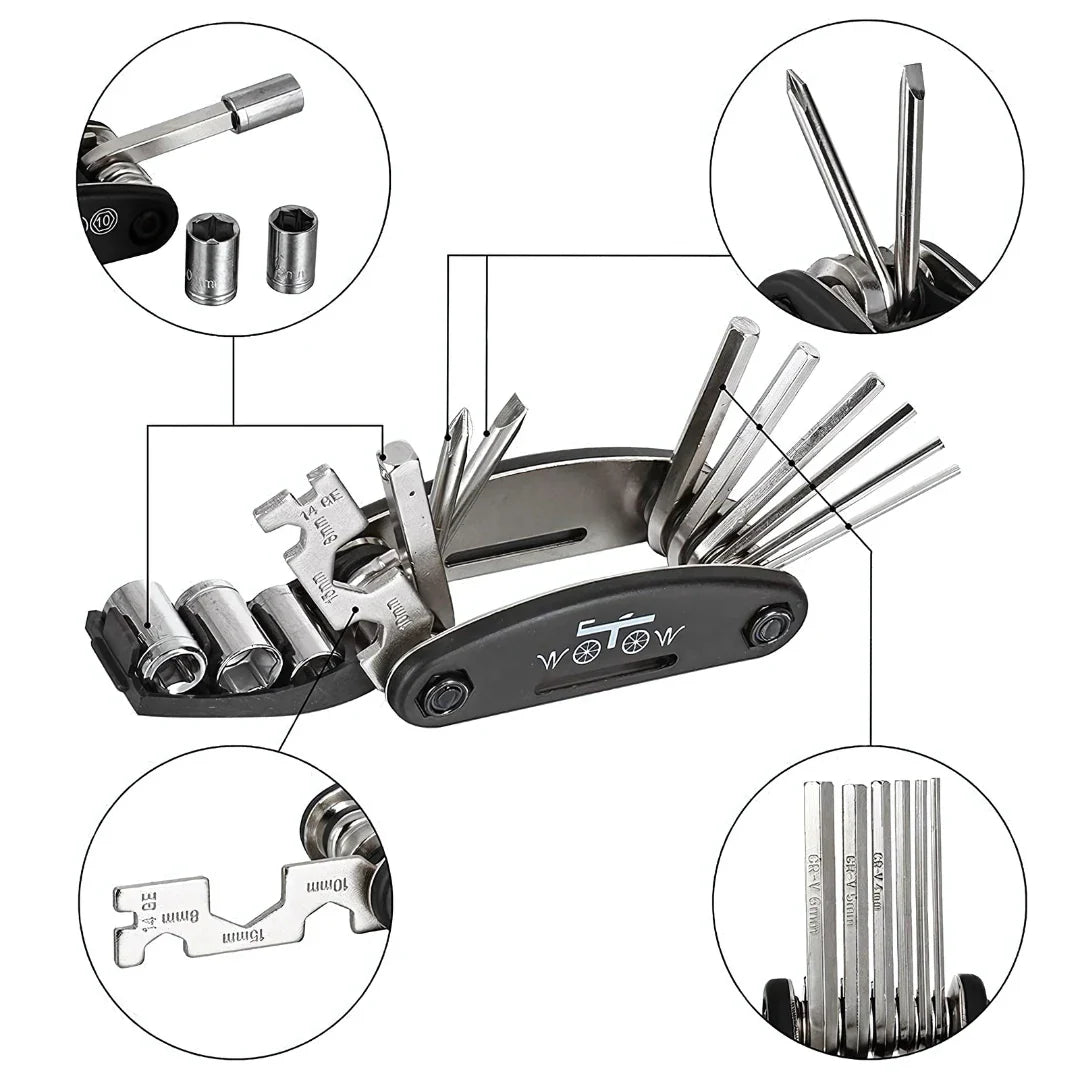16 in 1 Bike Repair Multi Tool (Carbon Steel)