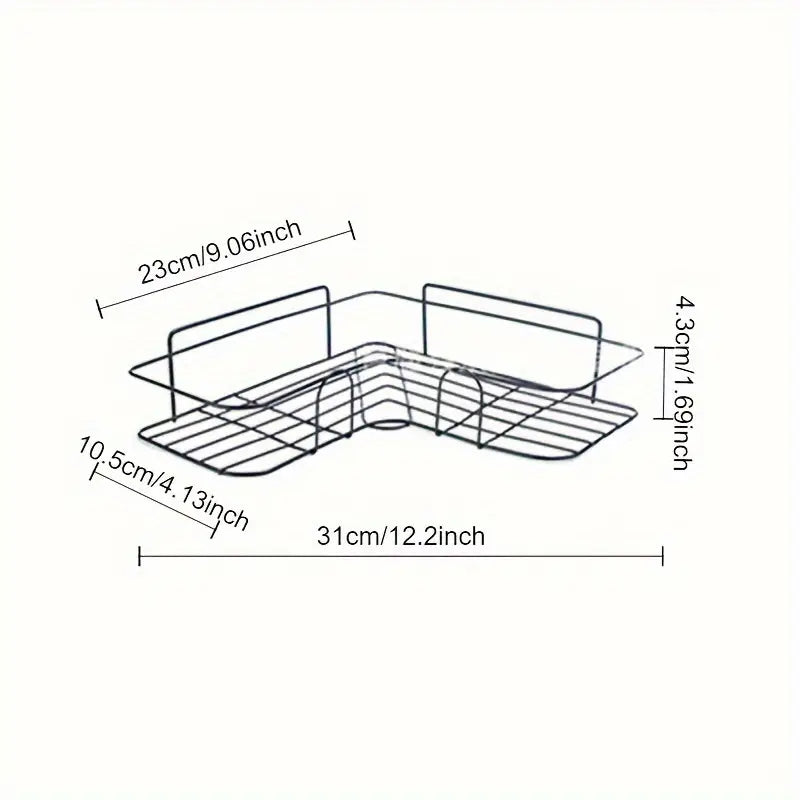 1pc No Drill Corner Wall Mounted Toilet Storage Home Improvement