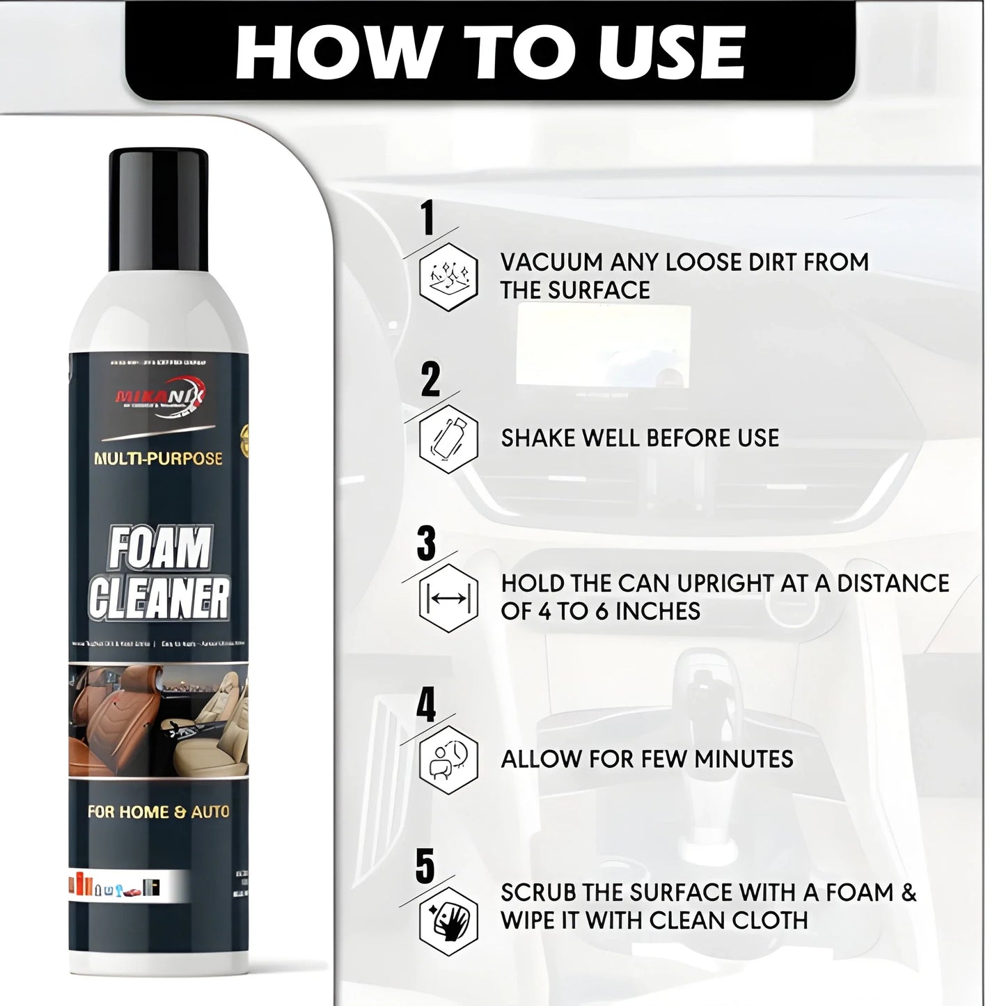 2 in 1 Foaming Car Cleaner