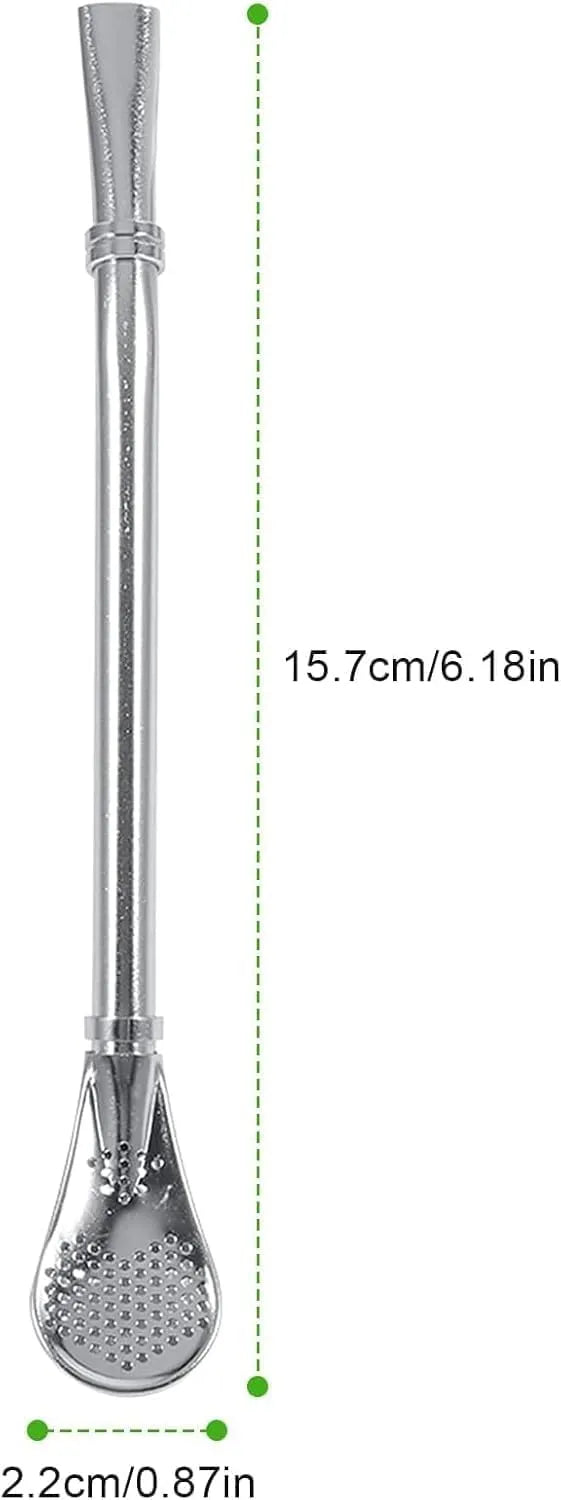 2 in 1 Stainless Steel Drinking Spoon Straws (Pack of 2) Kitchenware