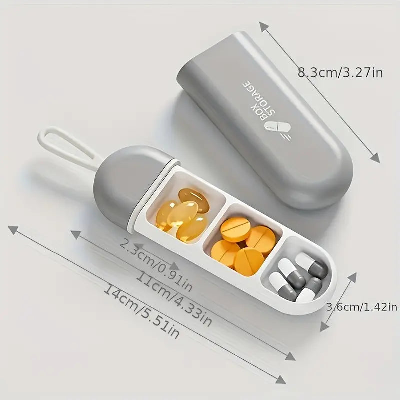Three Compartment Pill Organizer Box Health