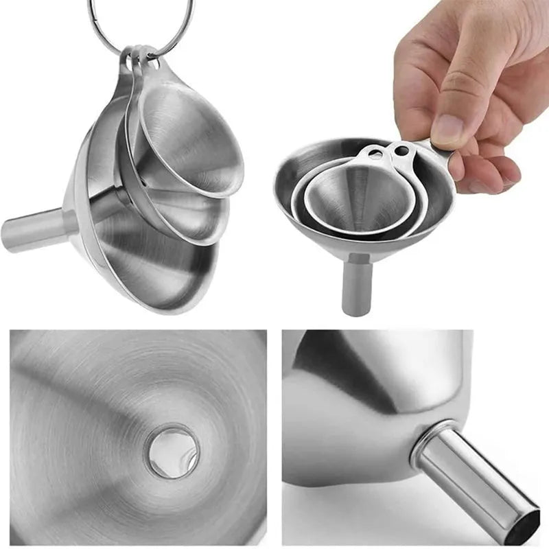 3 Pcs Funnel with Brush Set Kitchenware