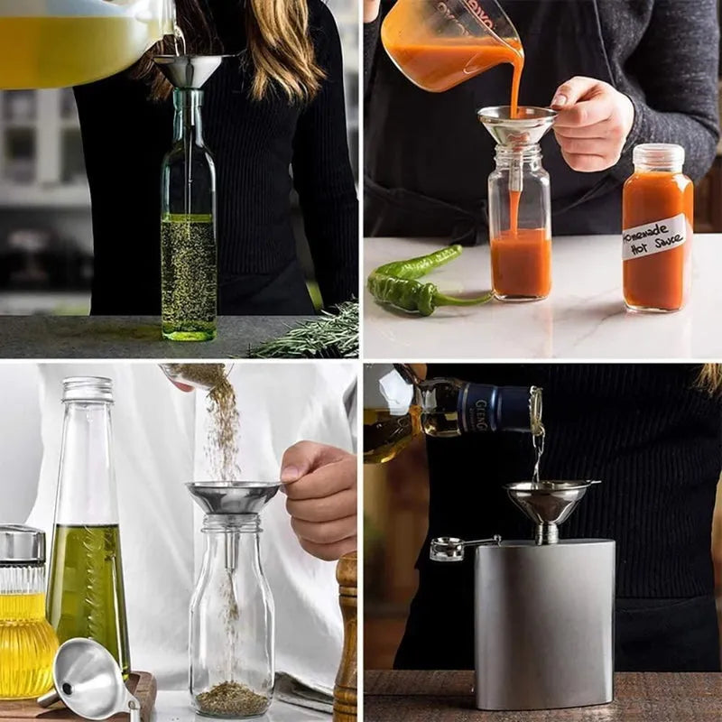 3 Pcs Funnel with Brush Set Kitchenware