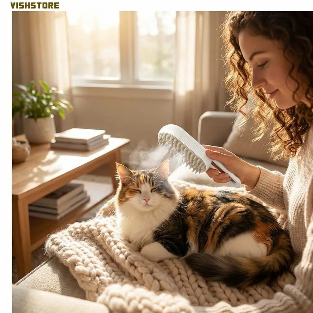 Pet Steam Grooming Brush