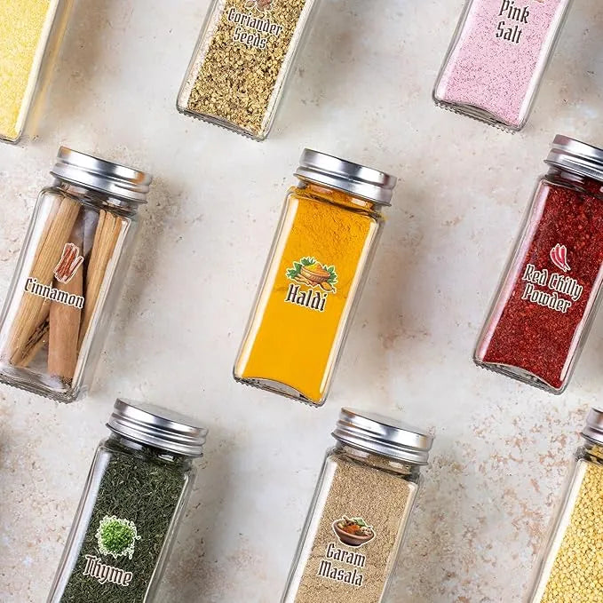 3D Waterproof Kitchen Spice Jar Label Stickers (Pack of 1 60 Stickers) Home & Kitchen