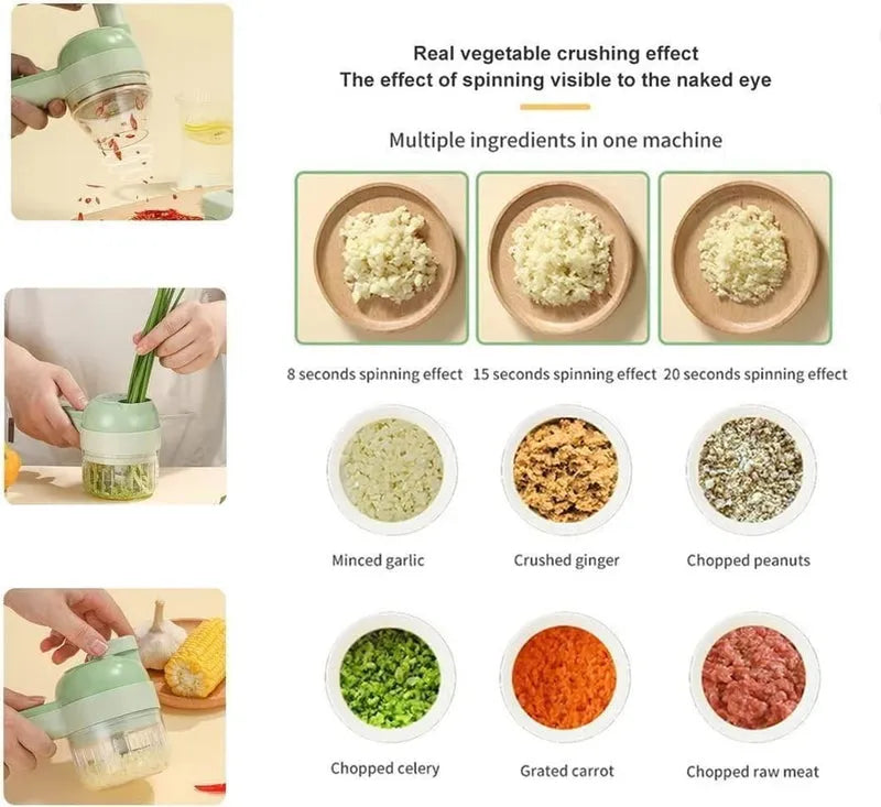4 in 1 Portable Electric Vegetable Cutter Set Home & Kitchen