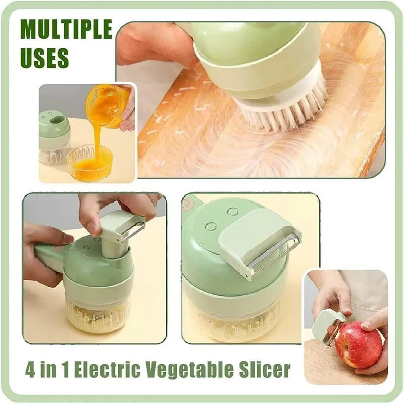4 in 1 Portable Electric Vegetable Cutter Set Home & Kitchen