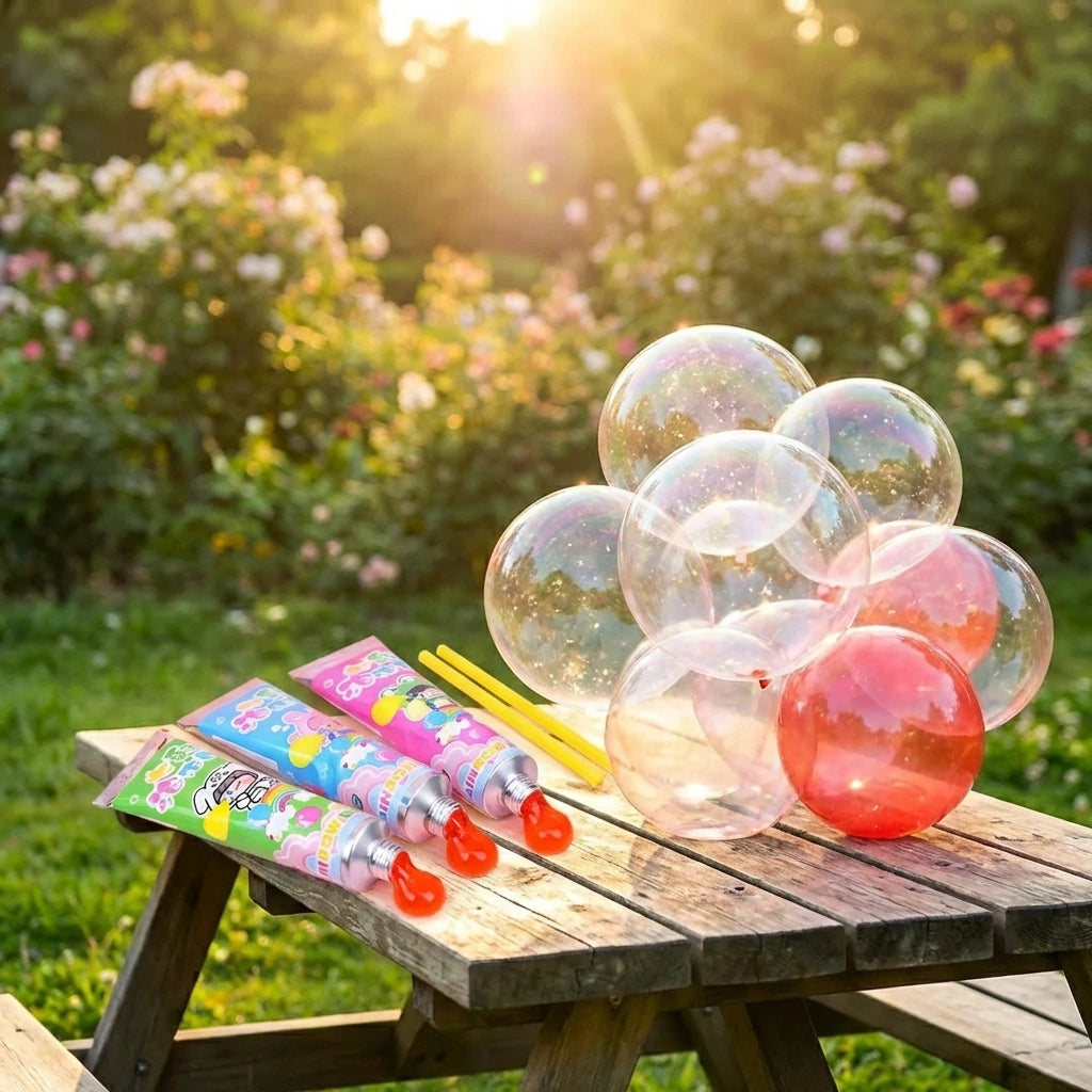 Blow Bubble Balloons Toys (Pack of 3 Tube)