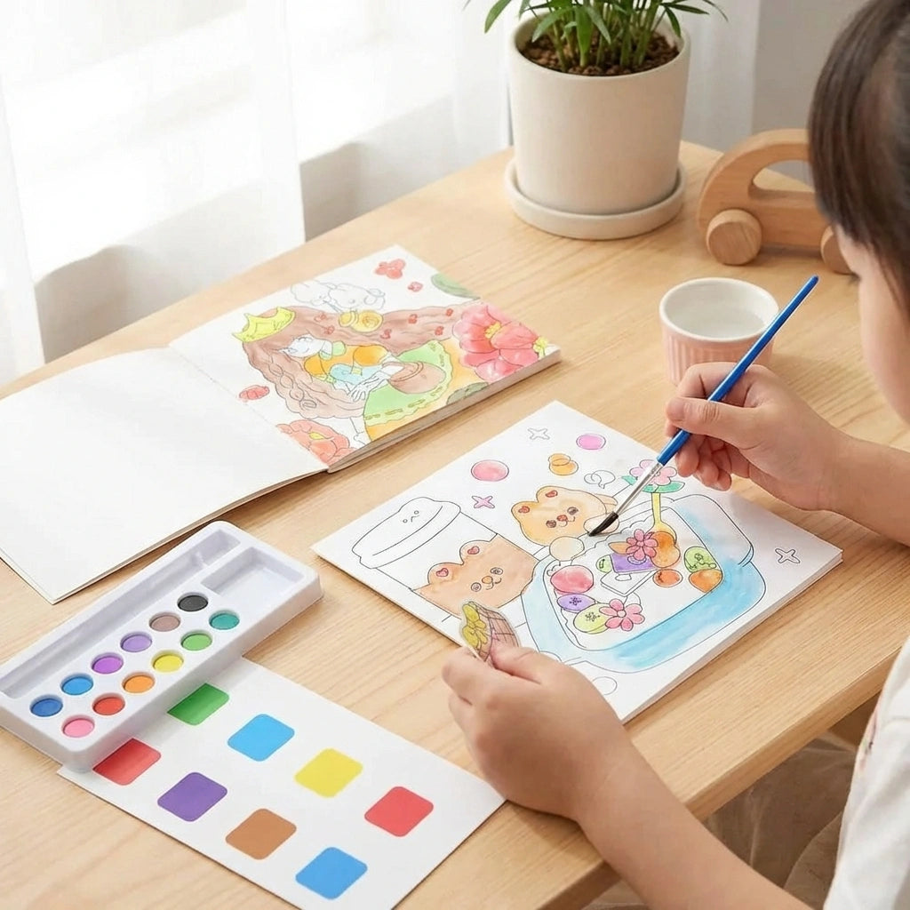 Cartoon Art Coloring Painting Set for Kid's