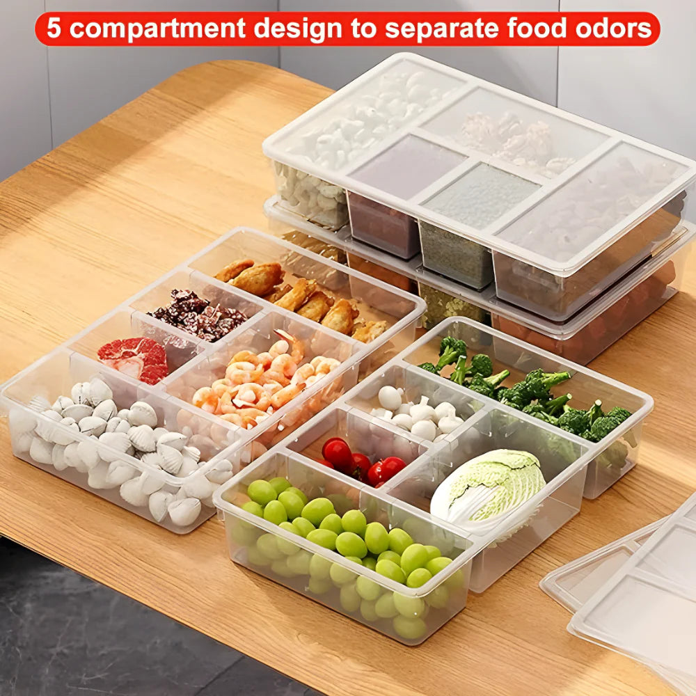 5 Compartment Fridge Organizer Kitchen tool