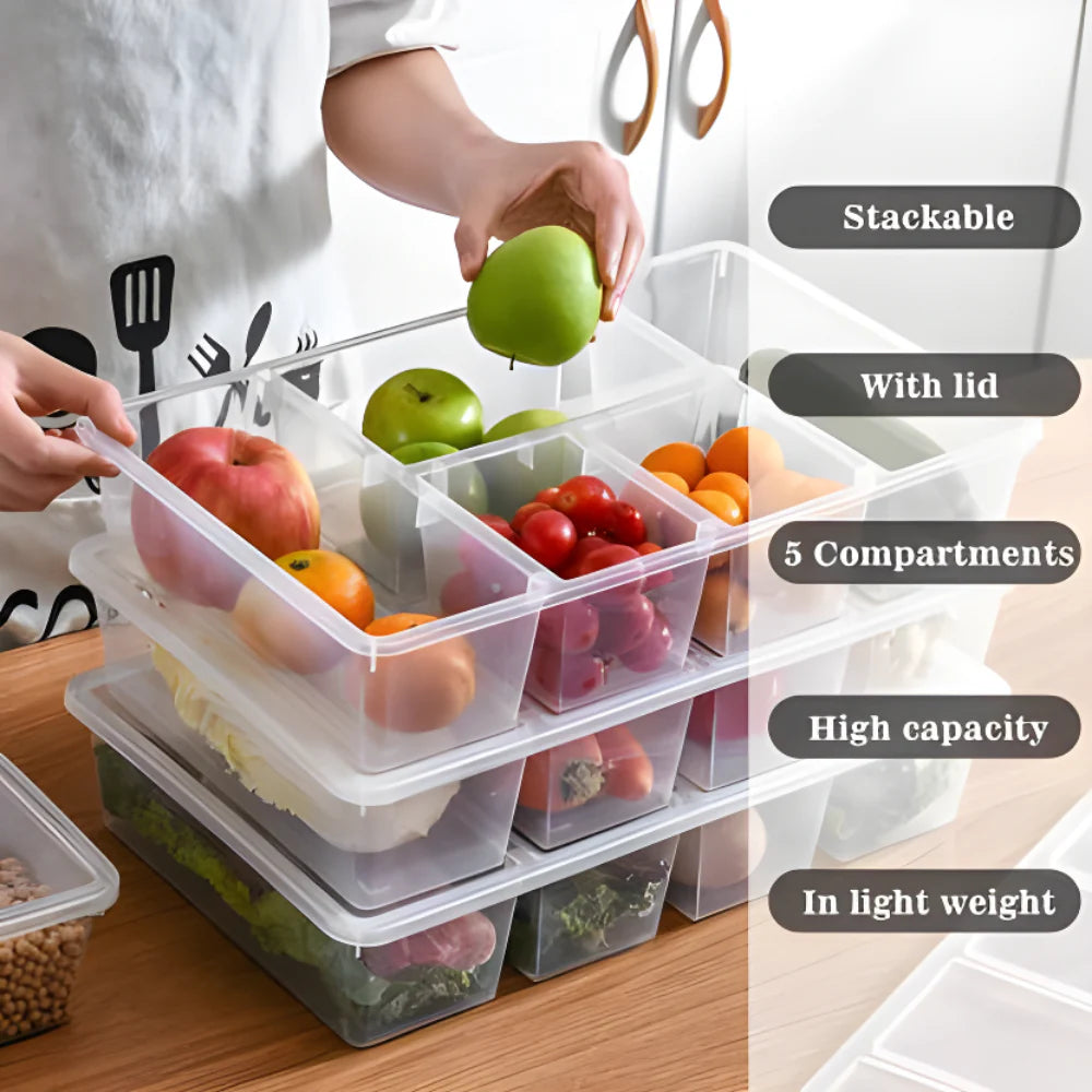 5 Compartment Fridge Organizer Kitchen tool