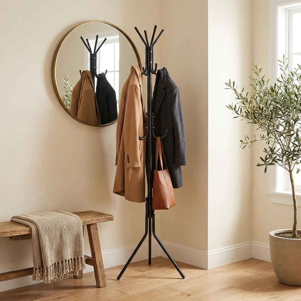 6 Hook Coat Hanger Clothes Stand Hanging