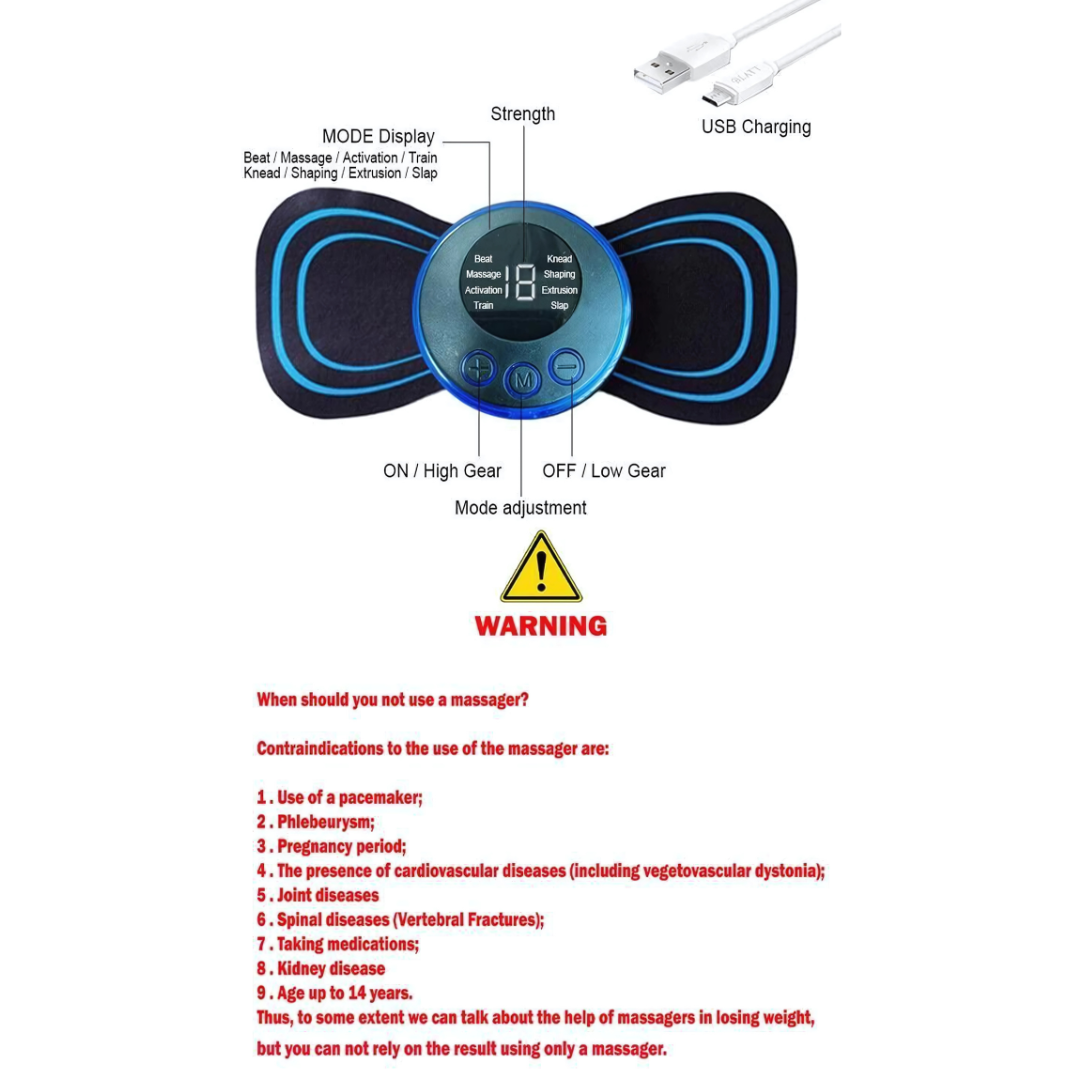 Mini Massager with 8 Modes and 19 Strength Levels