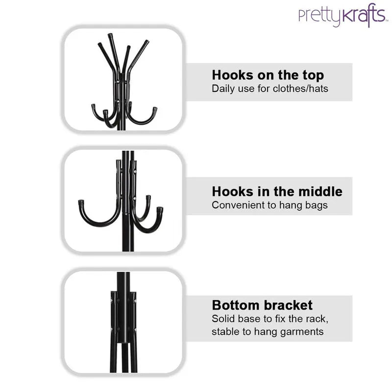 6 Hook Coat Hanger Clothes Stand Hanging Home Accessories