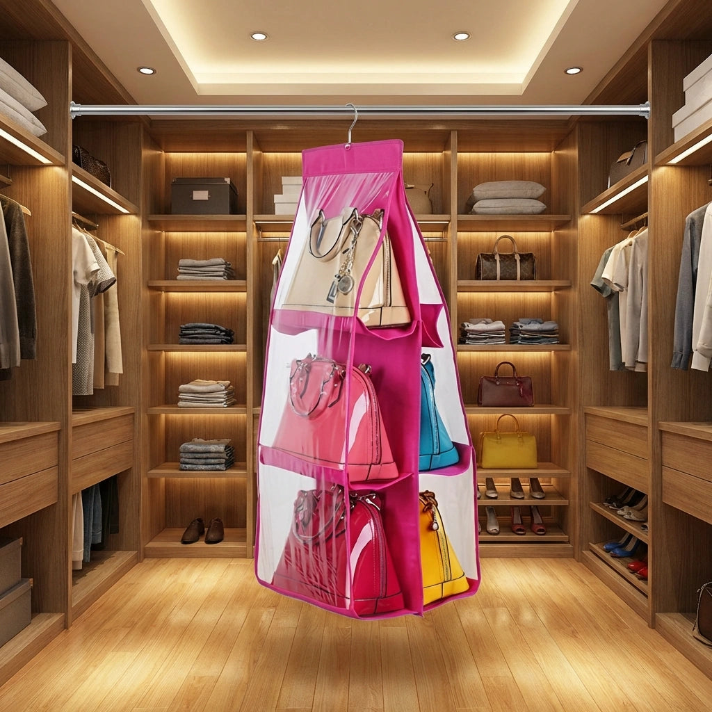 6 Pocket PVC Storage Organizer Hanging Bags