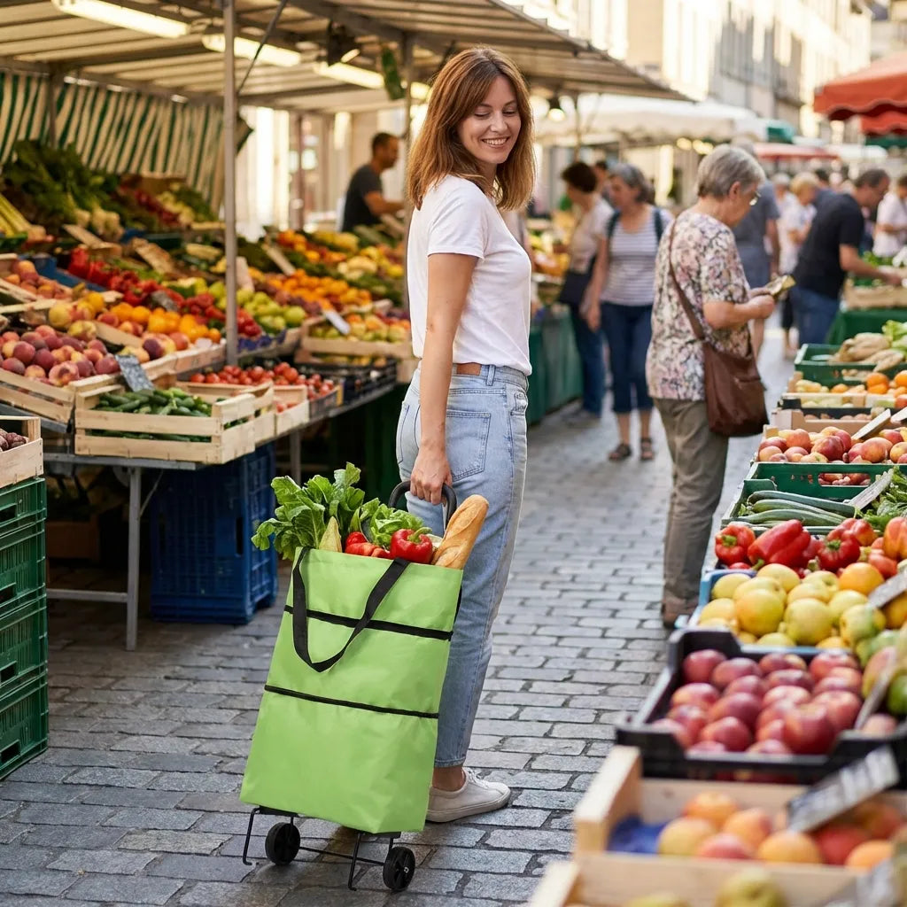 Folding Cart Bags Trolley Shopping Bag For Travel Luggage
