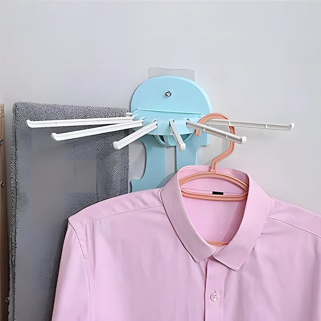 7 in 1 Multifunction Retractable Wall Mounted Pull Out Hanger Rack