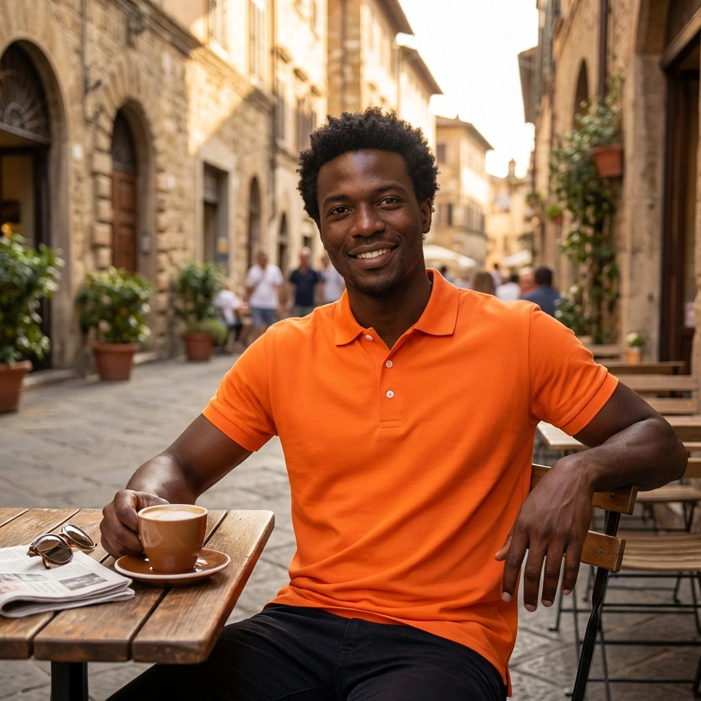 Men's Orange Polo Shirt