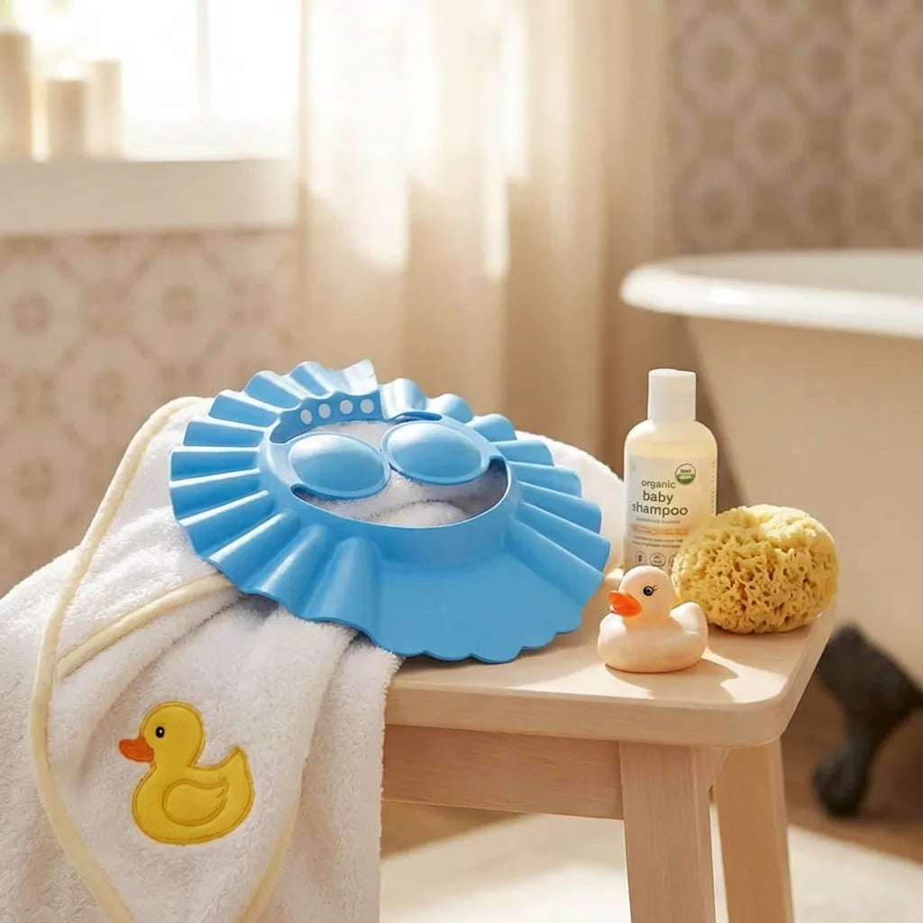 Baby Adjustable Safe Bathing Shower Cap (Pack of 2)