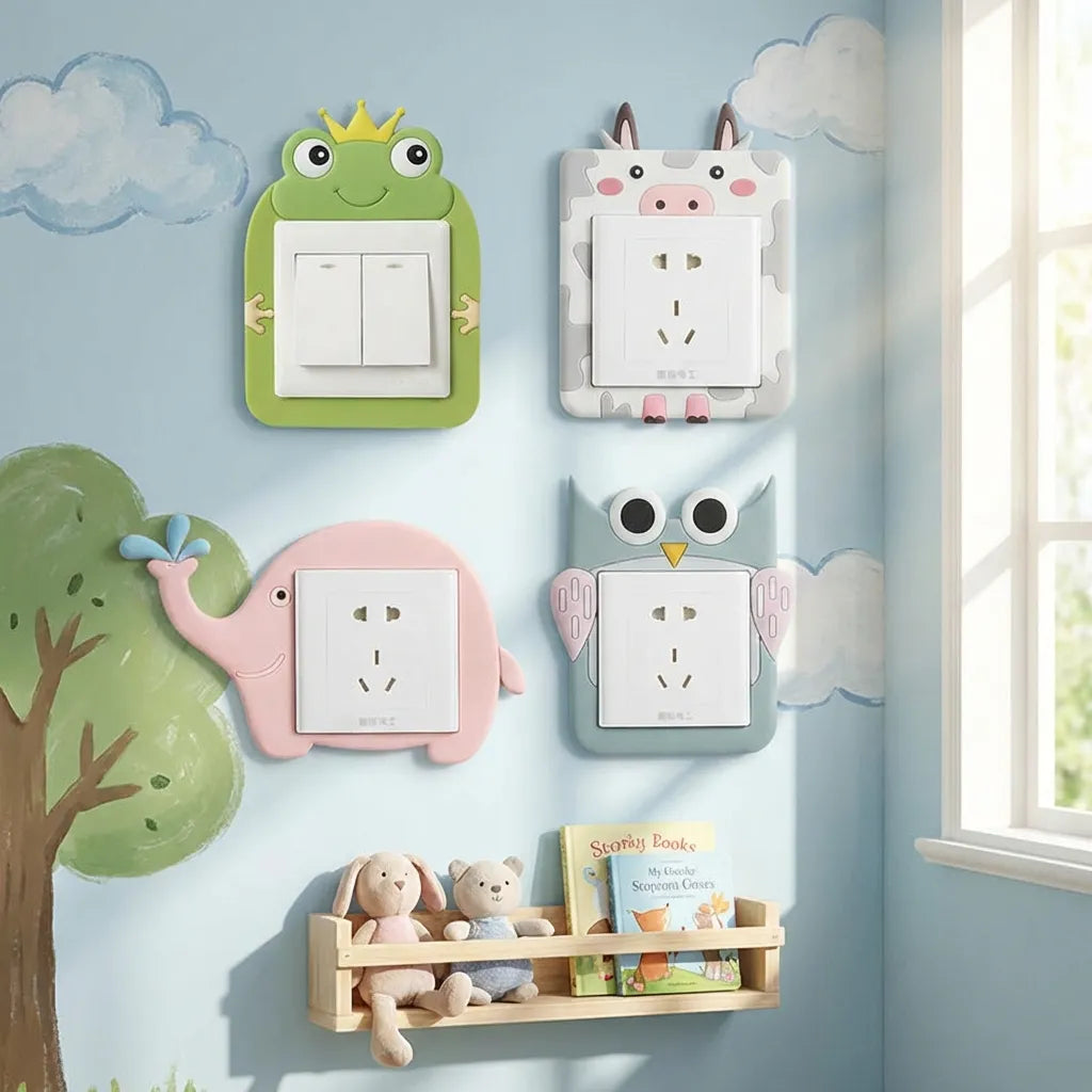 Glowing Cartoon Power Socket Stickers (Pack of 2)