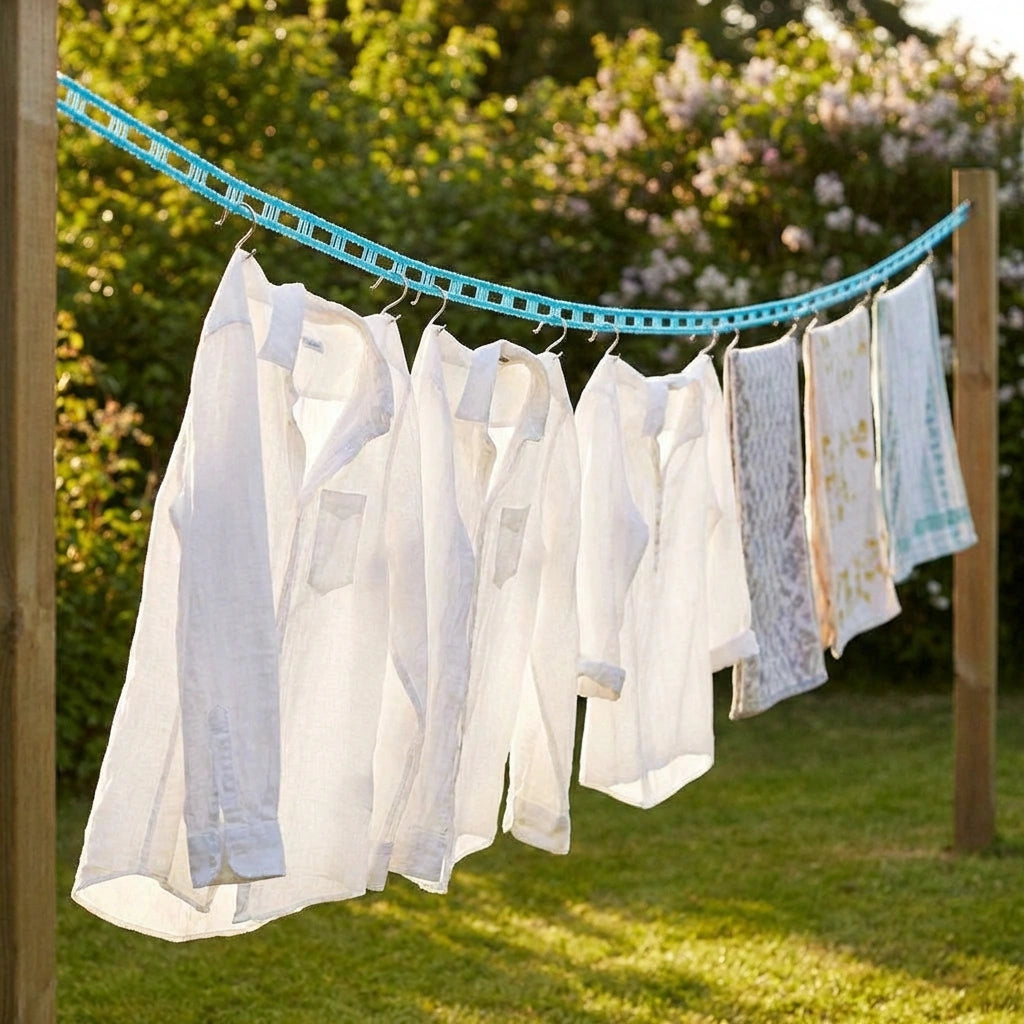 Anti-Slip Clothes Washing Line Drying Nylon Rope with Hooks