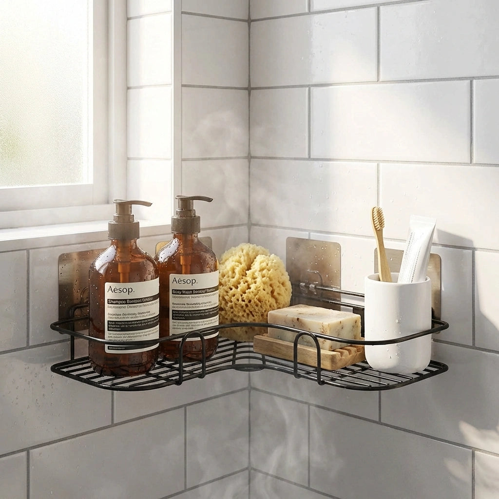 Metal Bathroom Corner Rack Storage Shelves