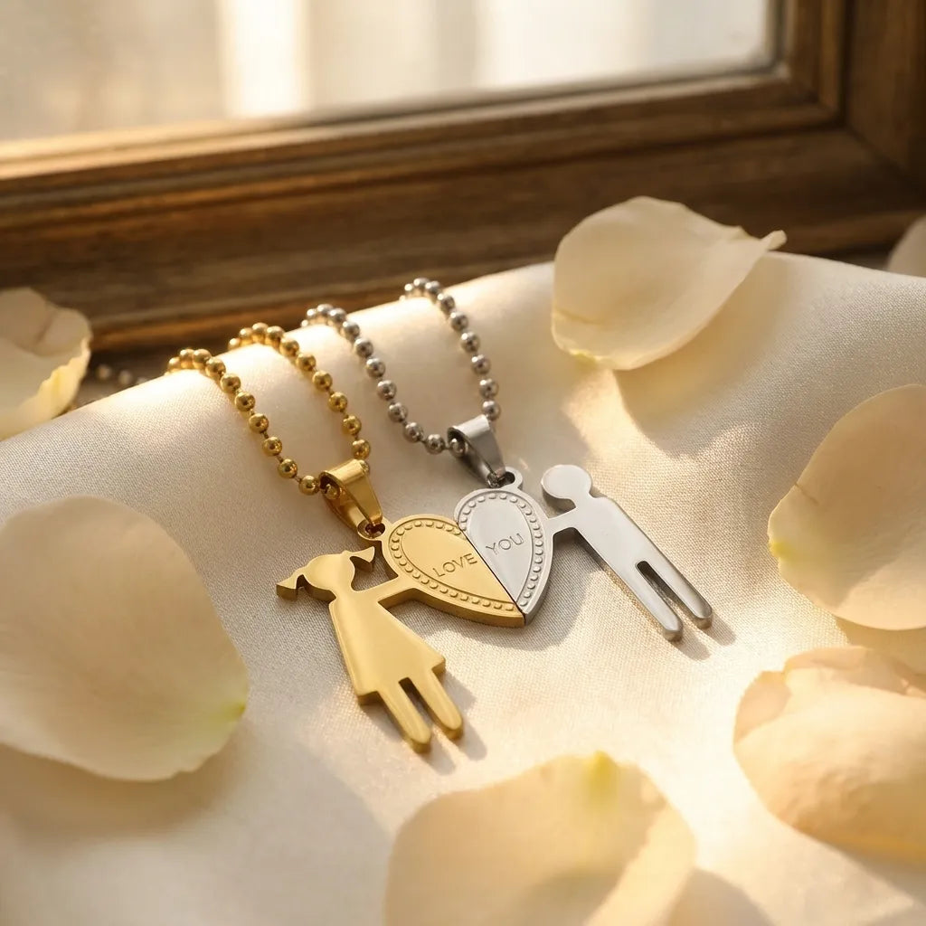 Lover Heart 2 Piece Joining Couple Pendants