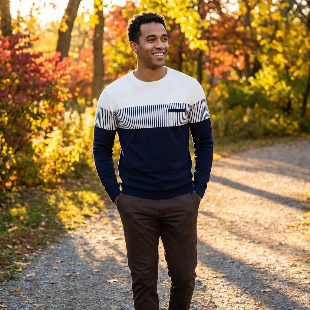 Cotton Color Block Men's Tee