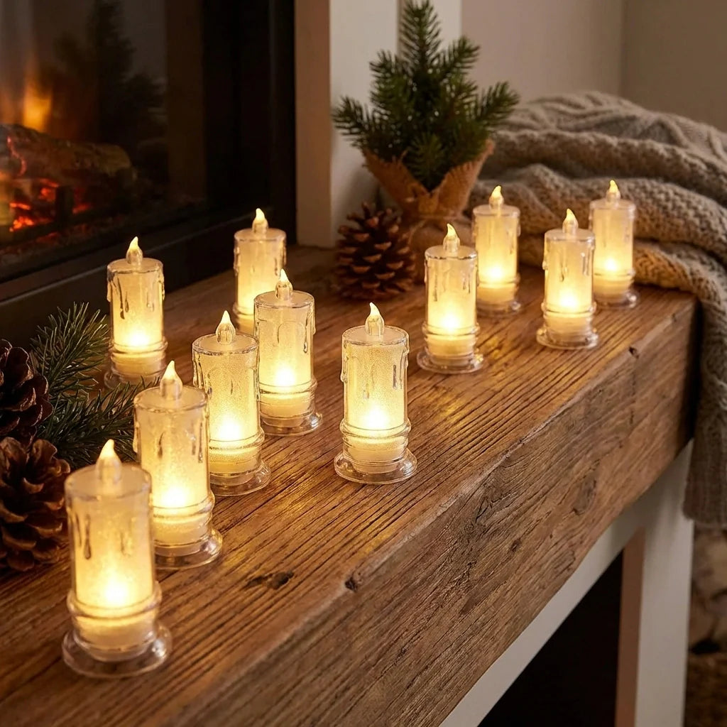 Flameless LED Candles – 12 Pcs
