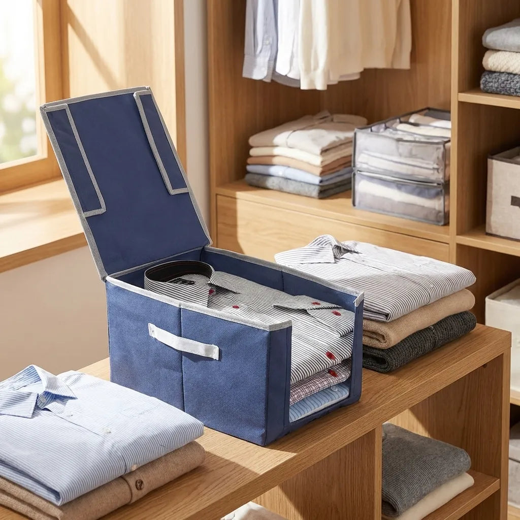 Closet Organizer-Foldable Shirts and Clothing Organizer Stackers