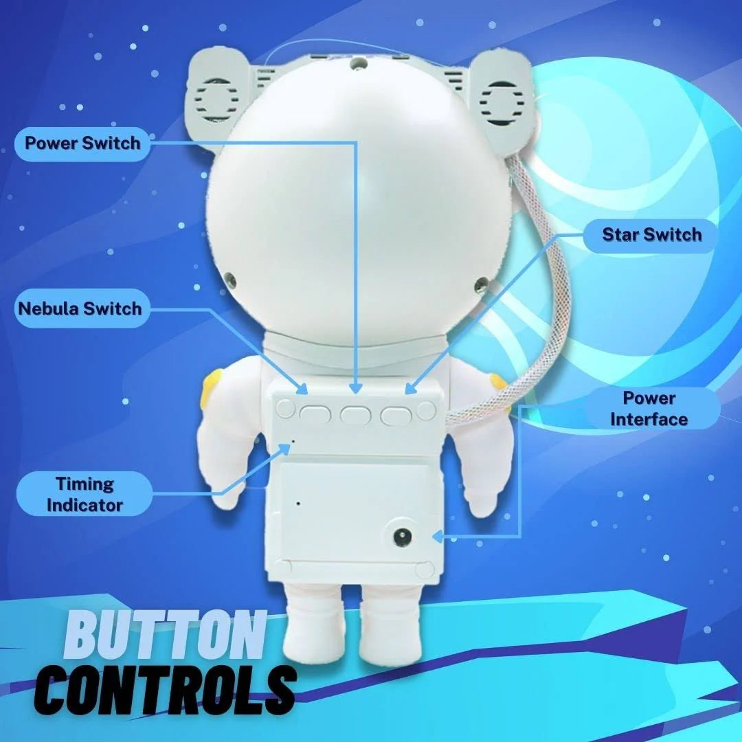 Astronaut Galaxy Projector - 360 Magnetic Head Rotation, Remote Control