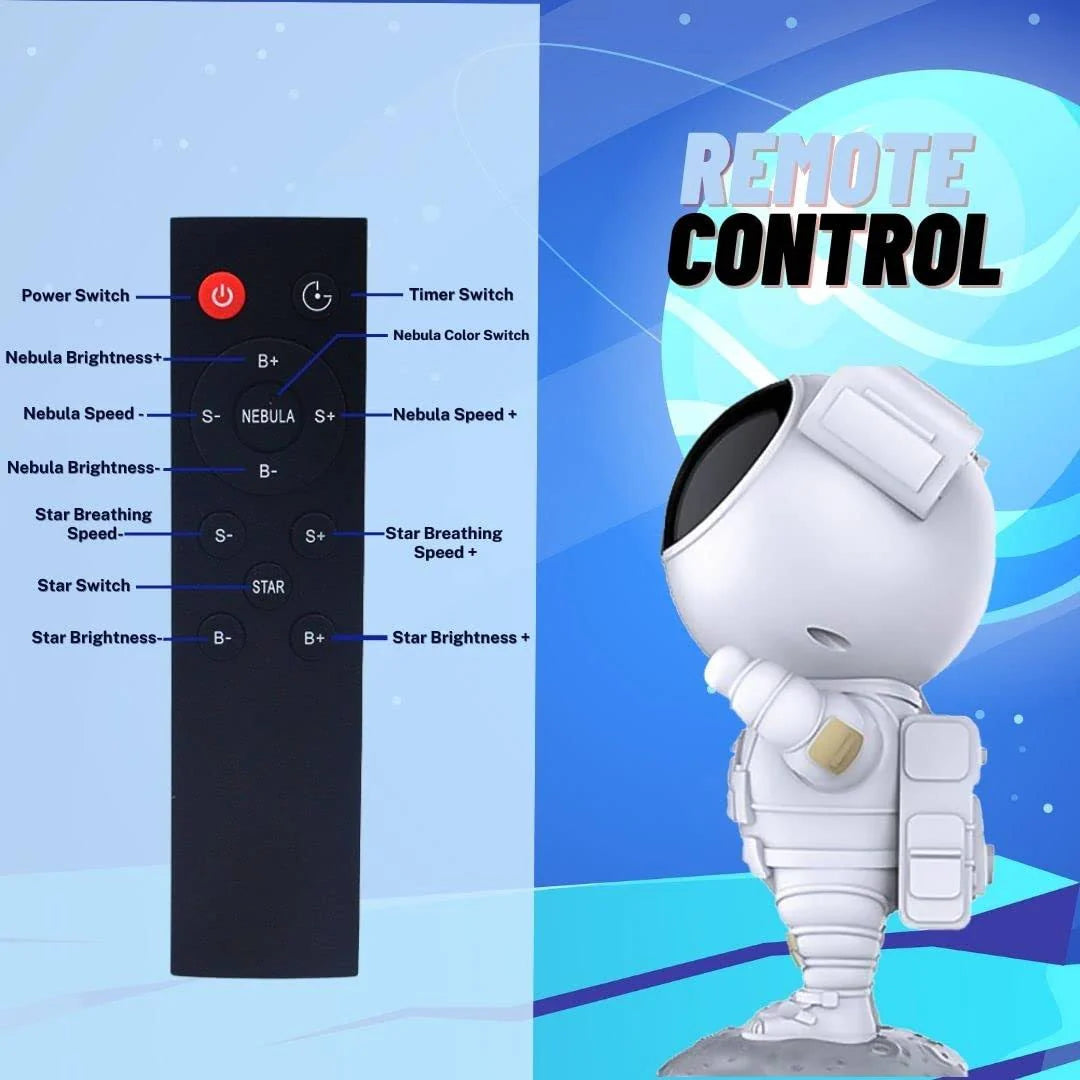 Astronaut Galaxy Projector - 360 Magnetic Head Rotation, Remote Control