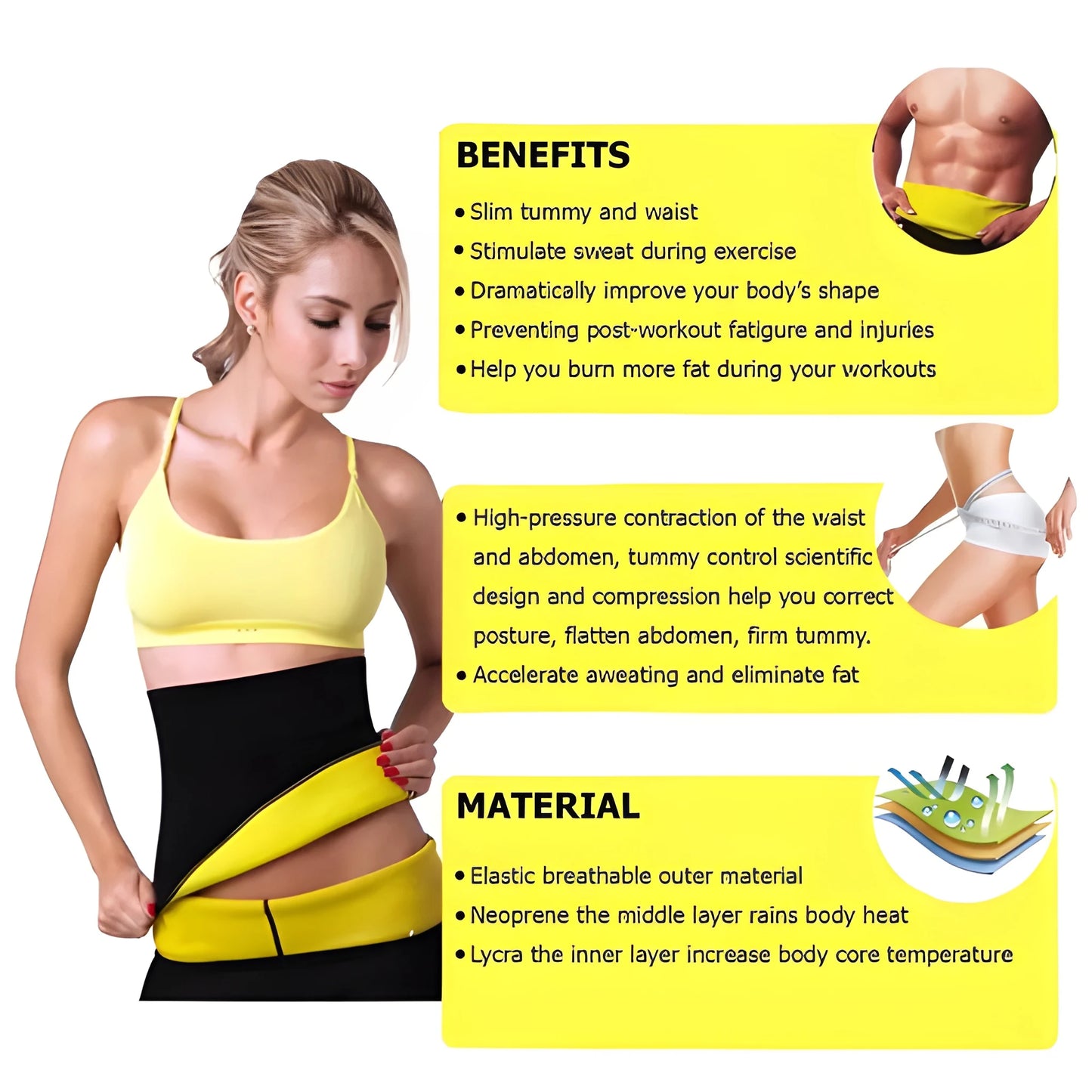 Waist-Slimming Sweat Belt