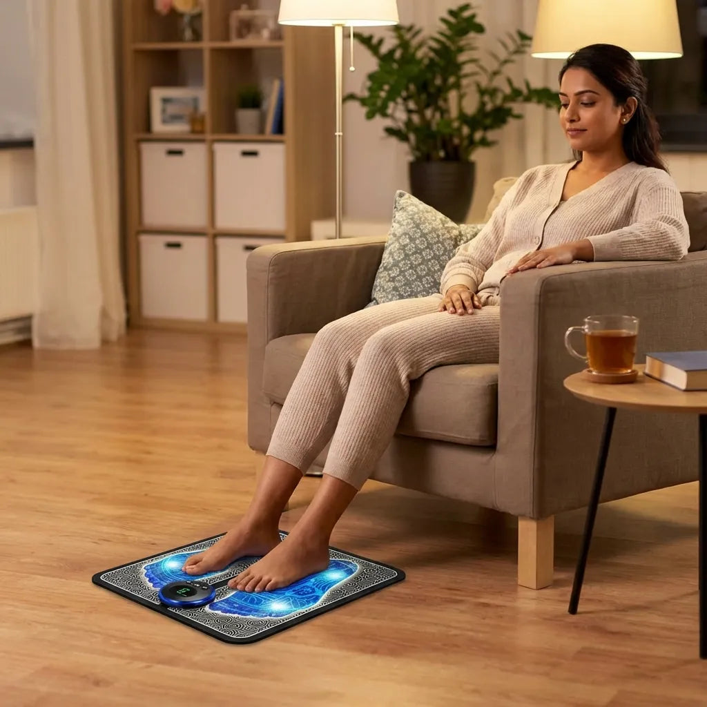 Wireless Electric Foot Massager Mat – Foldable & Portable with 8 Modes