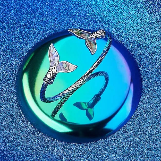 Abalone Shell Mermaid Tail Bangle Bracelet jewelry