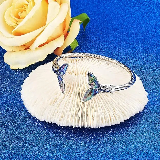 Abalone Shell Mermaid Tail Bangle Bracelet jewelry