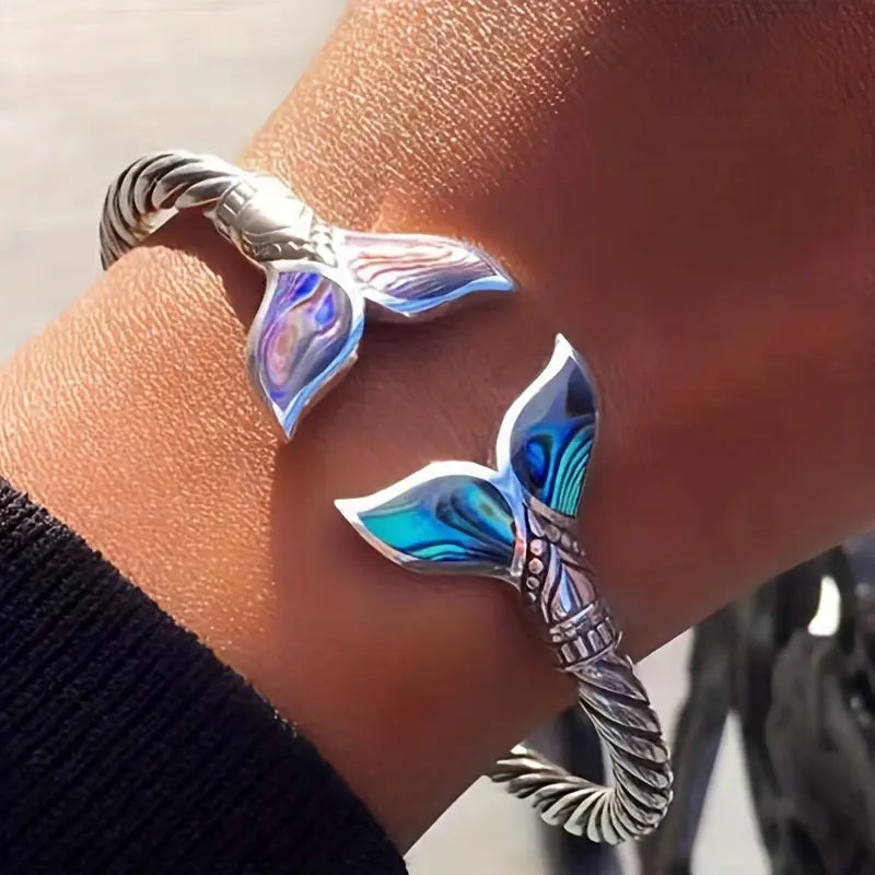 Abalone Shell Mermaid Tail Bangle Bracelet jewelry