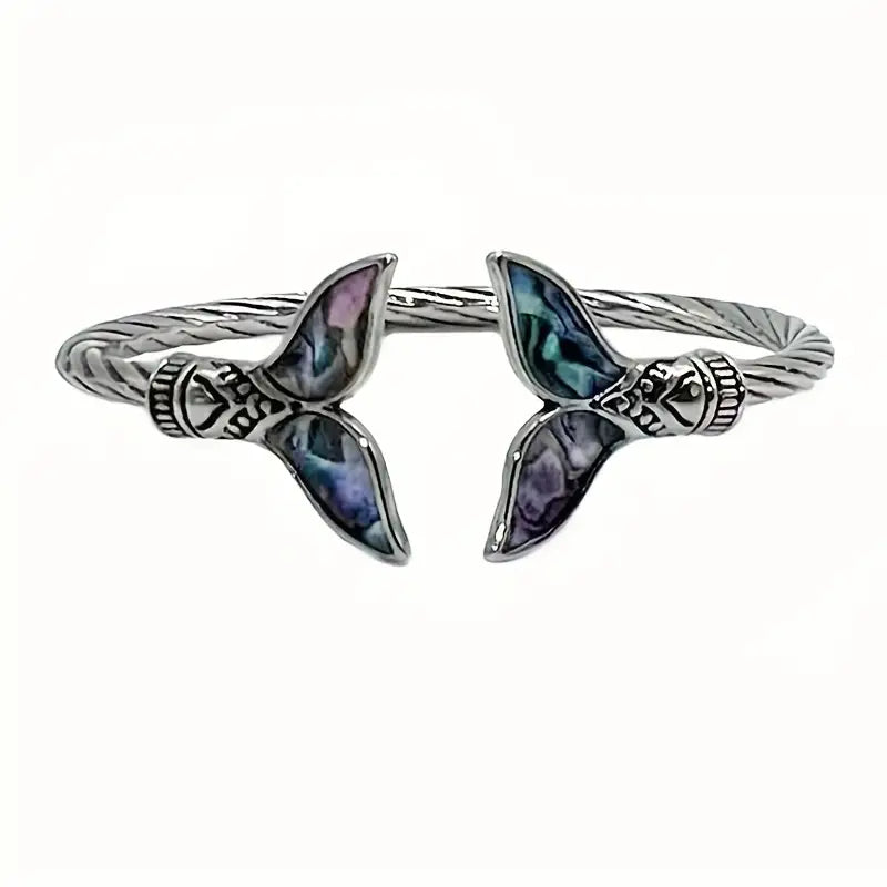 Abalone Shell Mermaid Tail Bangle Bracelet jewelry
