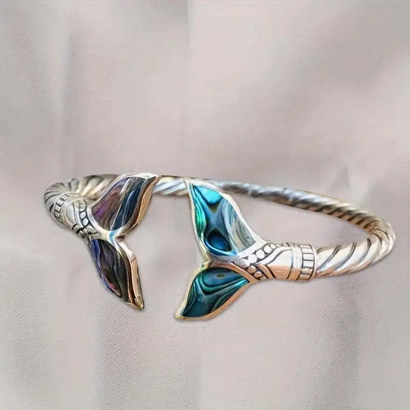 Abalone Shell Mermaid Tail Bangle Bracelet jewelry