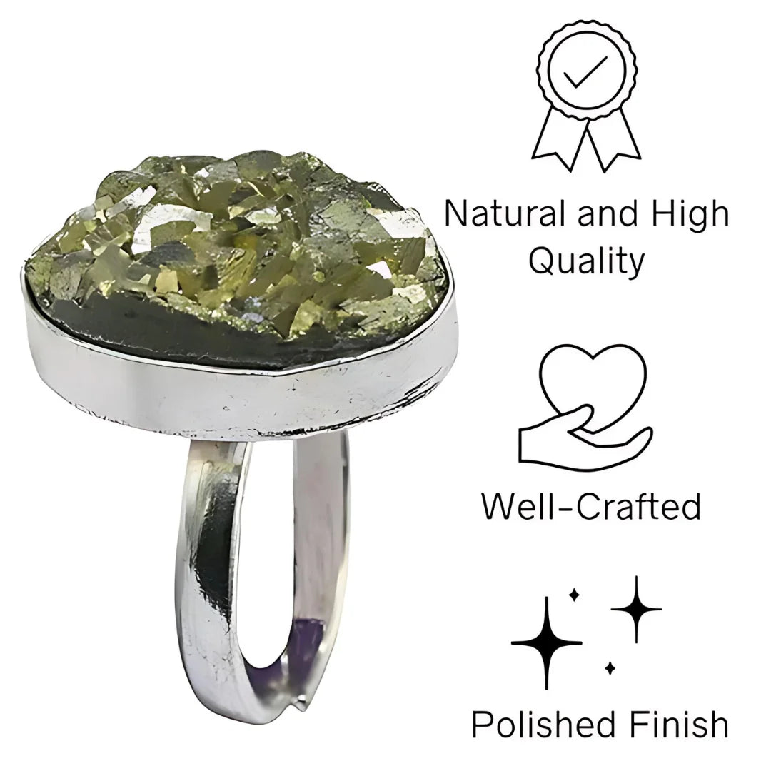 Adjustable Pyrite Ring Pyrite ring