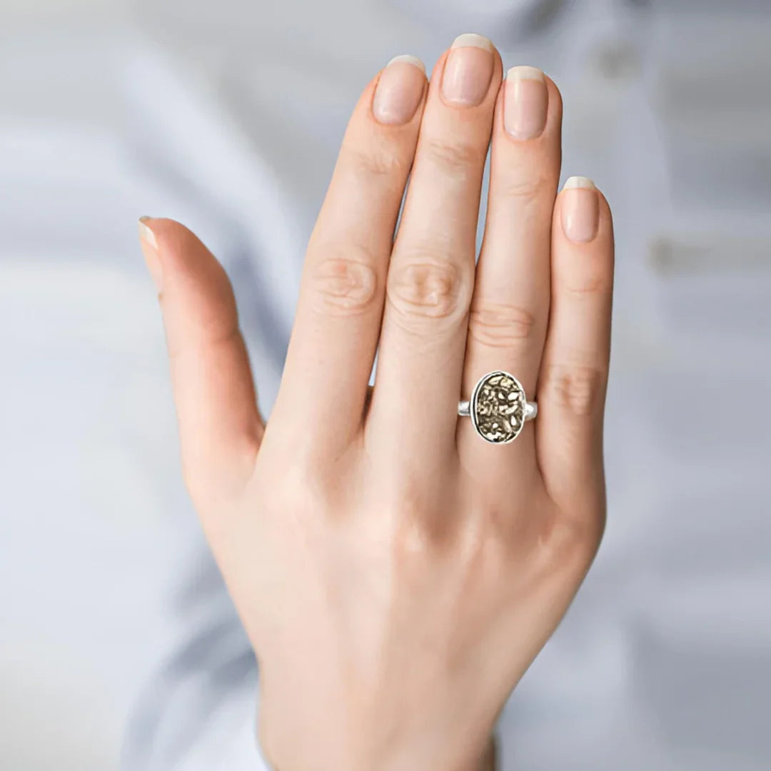 Adjustable Pyrite Ring Pyrite ring