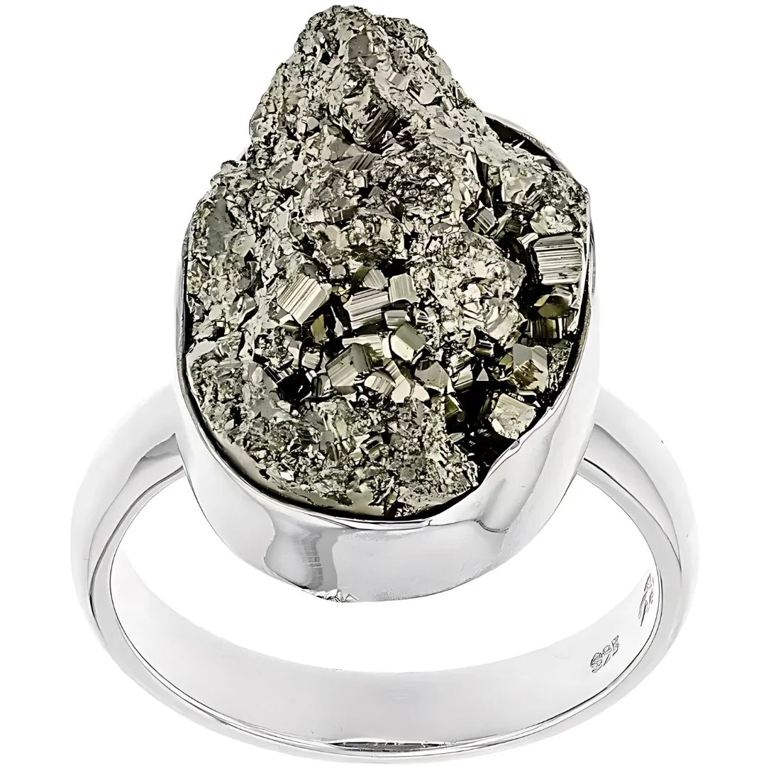 Adjustable Pyrite Ring Pyrite ring
