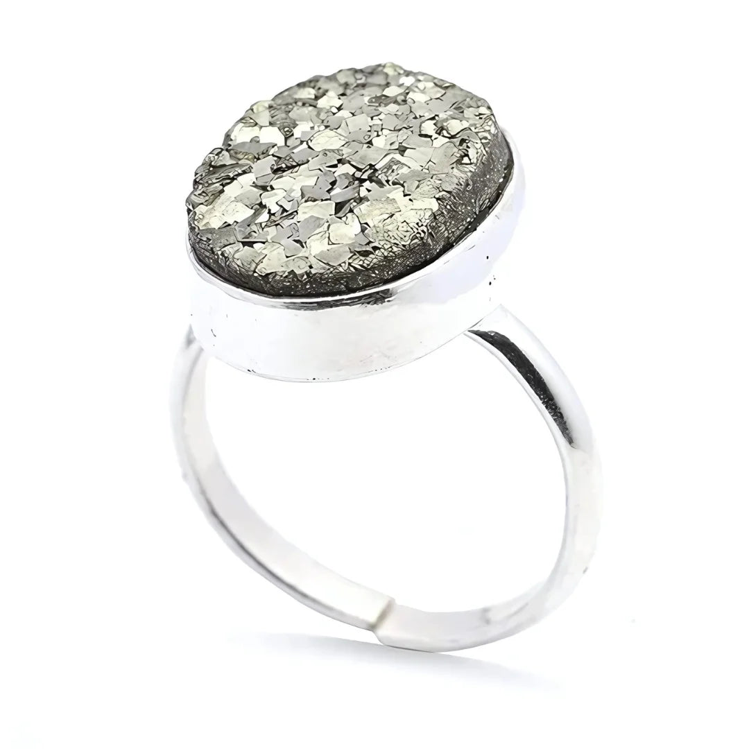 Adjustable Pyrite Ring Pyrite ring