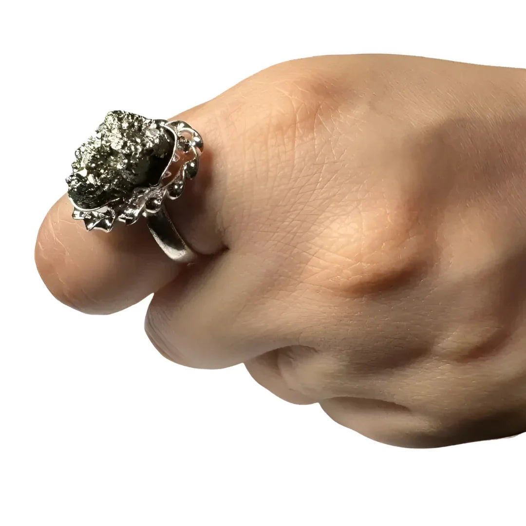 Adjustable Pyrite Ring Pyrite ring