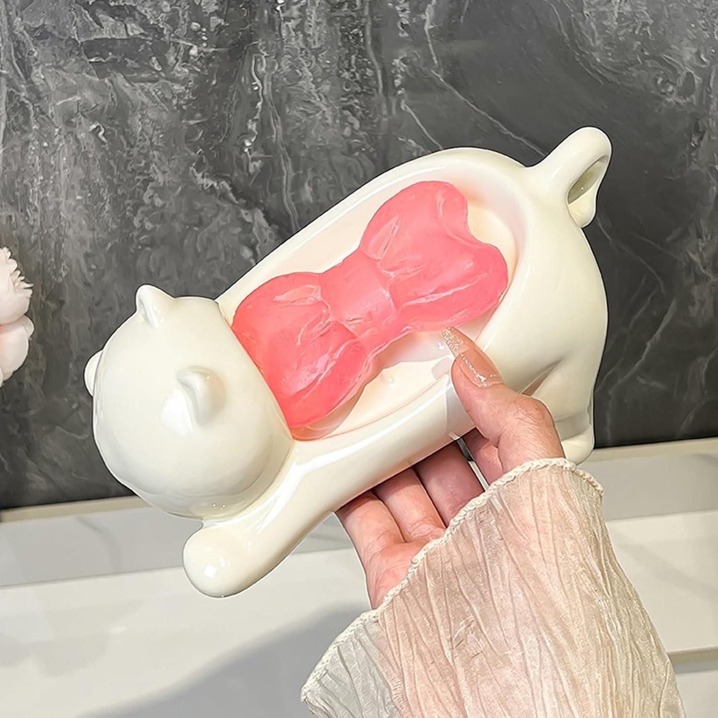 Adorable Cat Soap Holder Home & Kitchen