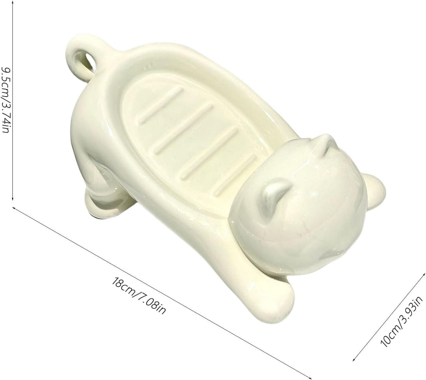 Adorable Cat Soap Holder white / 1 Home & Kitchen