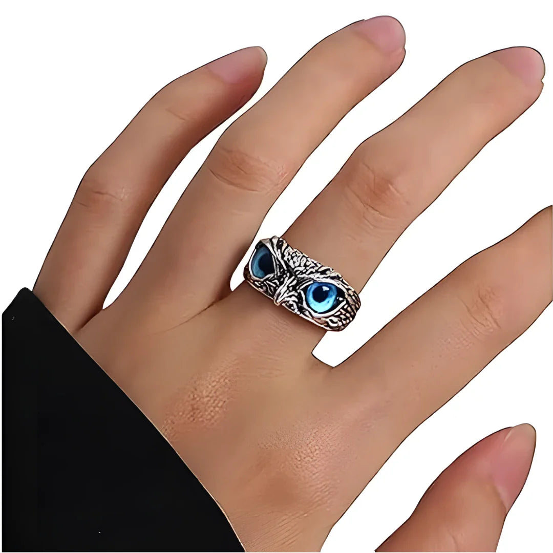 Attractive Silver Plated Owl Ring