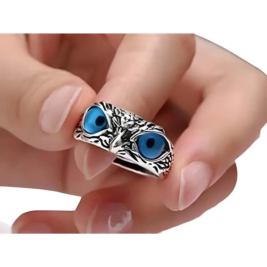Attractive Silver Plated Owl Ring
